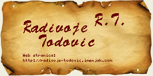 Radivoje Todović vizit kartica